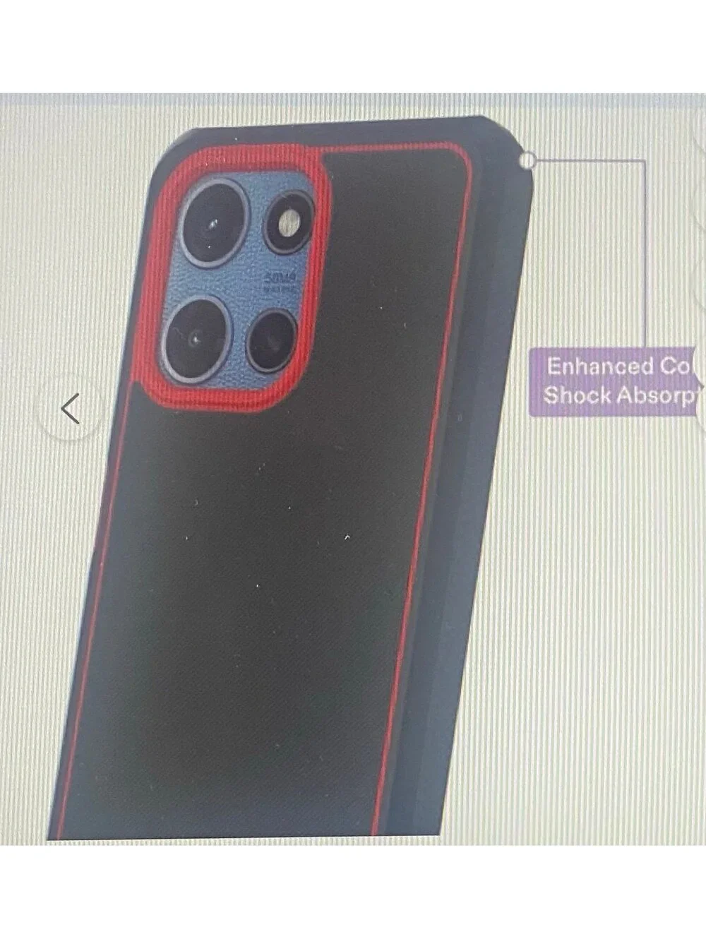 Onn Slim Rugged Case for Samsung moto g (2025) Red/Black